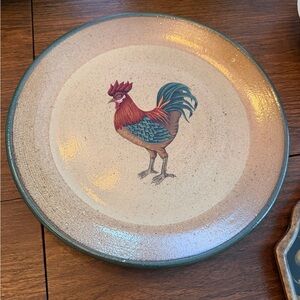 Colorful Rooster Plates